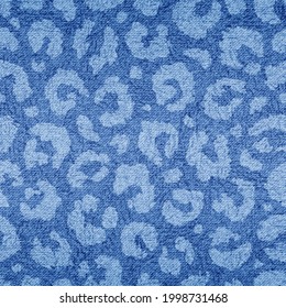 Seamless pattern fashion style  Animal print  Faded effect skin leopard  cheetah panther  Abstract indigo pattern  Blue color background  Woven jeans texture for design prints  Vector illustration