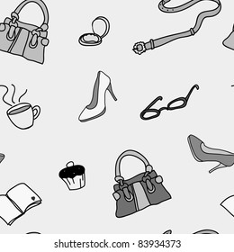 seamless pattern with fashion things