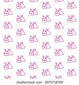 Nahtloses Muster der Mode auf weißem Hintergrund mit Mini-Doodle (Symbol). Vektorgrafik