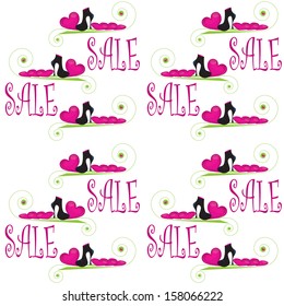 seamless pattern with fashionable black boot