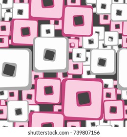 Seamless pattern. Fashionable camouflage made of rounded squares.
