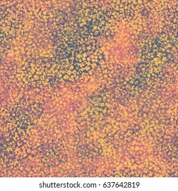 Seamless pattern. Fashionable camouflage. Scattered fragments of the networks. Yellow, gray, purple, red.