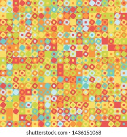 Seamless pattern. Fashionable checkered texture in camouflage style. Abstract shapes and small squares located on the background of large squares.