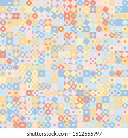 Seamless pattern. Fashionable checkered texture in camouflage style. Abstract shapes and small squares located on the background of large squares.
