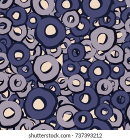 Seamless pattern. Fashionable cheerful camouflage of curves of rings.