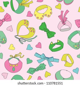 Seamless pattern with fashionable collars and bow ties