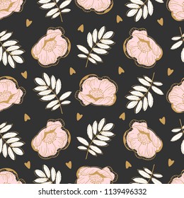 Seamless pattern with fashionable elements. Fashion, accessories. Vector illustration.