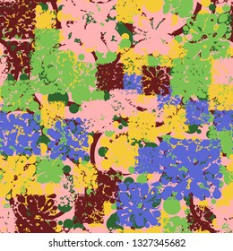 Seamless pattern. Fashionable texture in camouflage style. The top layer is pixel.
Background consisting of spirals with bubbles. 