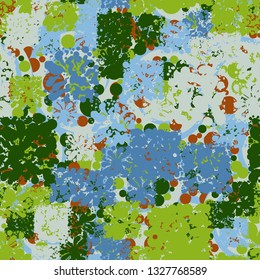 Seamless pattern. Fashionable texture in camouflage style. The top layer is pixel.
Background consisting of spirals with bubbles. 