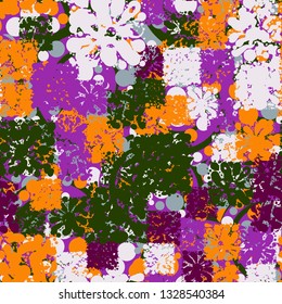 Seamless pattern. Fashionable texture in camouflage style. The top layer is pixel.
Background consisting of spirals with bubbles. 