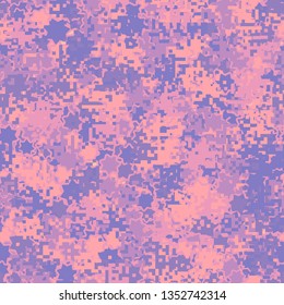 Seamless pattern. Fashionable texture in camouflage style. The top layer is pixel.
The background consists of seven-pointed stars with a stroke.