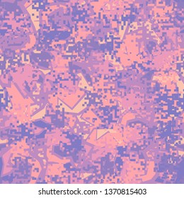 Seamless pattern. Fashionable texture in camouflage style. The top layer is pixel.
The background consists of angular shapes.