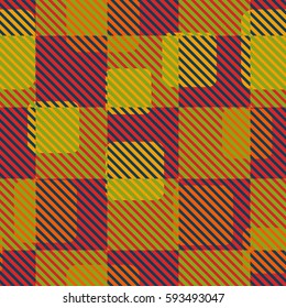 Seamless pattern. Fashionable wallpaper. Rounded squares. Striped squares. Abstract illustration. Children's textiles. Camouflage for children. Flat. Cartoon.
