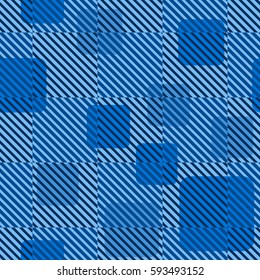Seamless pattern. Fashionable wallpaper. Rounded squares. Striped squares. Abstract illustration. Children's textiles. Camouflage for children. Flat. Cartoon.