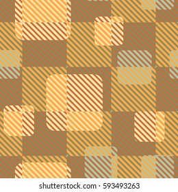 Seamless pattern. Fashionable wallpaper. Rounded squares. Striped squares. Abstract illustration. Children's textiles. Camouflage for children. Flat. Cartoon.