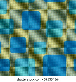 Seamless pattern. Fashionable wallpaper. Rounded squares. Striped squares. Abstract illustration. Children's textiles. Camouflage for children. Flat. Cartoon.