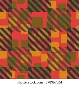 Seamless pattern. Fashionable wallpaper. Rounded squares. Striped squares. Abstract illustration. Children's textiles. Camouflage for children. Flat. Cartoon.