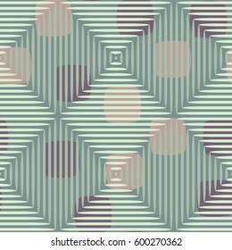 Seamless pattern. Fashionable wallpaper. Rounded squares. Striped squares. Abstract illustration. Children's textiles. Camouflage for children. Flat. Cartoon.