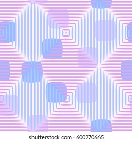 Seamless pattern. Fashionable wallpaper. Rounded squares. Striped squares. Abstract illustration. Children's textiles. Camouflage for children. Flat. Cartoon.