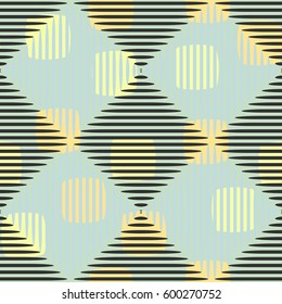 Seamless pattern. Fashionable wallpaper. Rounded squares. Striped squares. Abstract illustration. Children's textiles. Camouflage for children. Flat. Cartoon.