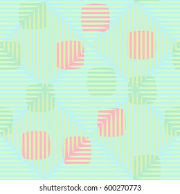 Seamless pattern. Fashionable wallpaper. Rounded squares. Striped squares. Abstract illustration. Children's textiles. Camouflage for children. Flat. Cartoon.