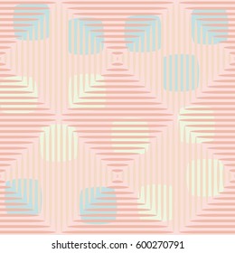 Seamless pattern. Fashionable wallpaper. Rounded squares. Striped squares. Abstract illustration. Children's textiles. Camouflage for children. Flat. Cartoon.