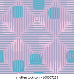 Seamless pattern. Fashionable wallpaper. Rounded squares. Striped squares. Abstract illustration. Children's textiles. Camouflage for children. Flat. Cartoon.