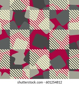 Seamless pattern. Fashionable wallpaper. Rounded squares. Striped squares. Abstract illustration. Children's textiles. Camouflage for children. Flat. Cartoon.