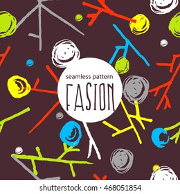 seamless pattern fasion. vector illustration, hand made. Hand drawn background.Seamless simple pattern. Seamless background with funny colorful 