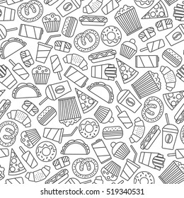 Food Seamless Pattern Design Seamless Texture Stock Vector (Royalty ...