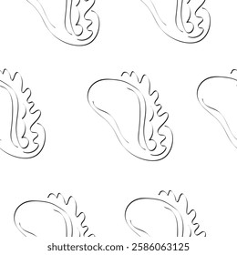 seamless pattern with fast food, namely tacos with vegetables drawn in line art style, for food or textile packaging