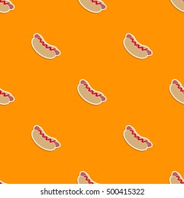 Seamless pattern with fastfood icons for your design