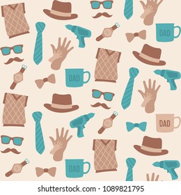Seamless pattern of fathers day