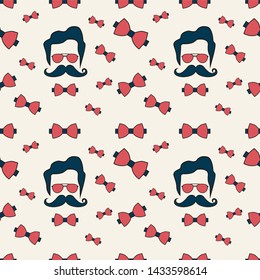Seamless pattern of Fathers day for textile fabrics. Can be used for wallpaper, pattern fills, web page background