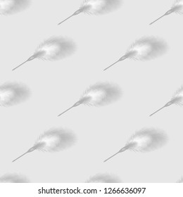 Seamless pattern Feather calligraphic ink pen on background