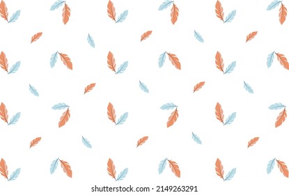 seamless pattern with feather on white background. pastel pattern. boho shape .