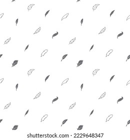 Seamless pattern with feather and wing icon on white background. Included the icons as pen, quill, floating, arrow design elements And Other Elements.