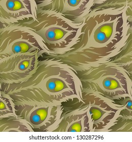 Seamless pattern with feathers