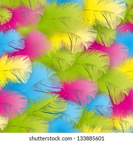 Seamless pattern with feathers