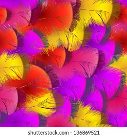 Seamless pattern with feathers