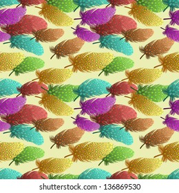 Seamless pattern with feathers