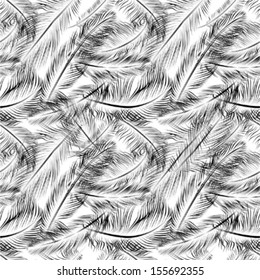 Seamless pattern with feathers