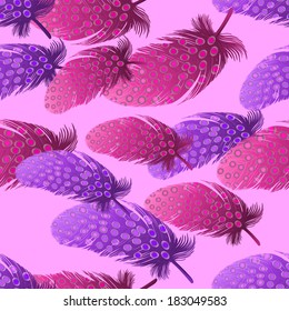 Seamless pattern with feathers