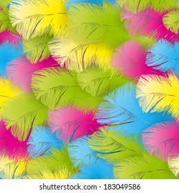 Seamless pattern with feathers