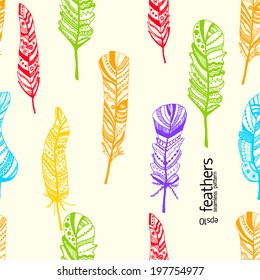  seamless pattern with feathers