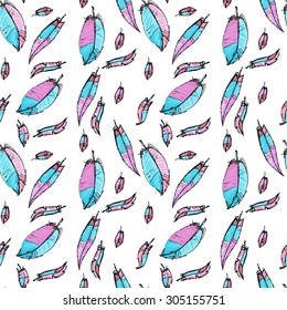 seamless pattern with feathers