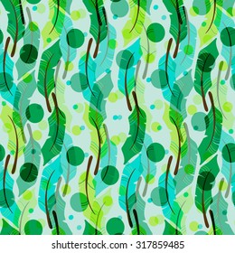 Seamless pattern with feathers