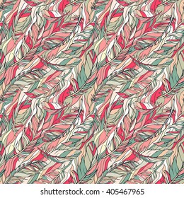 Seamless pattern with feathers