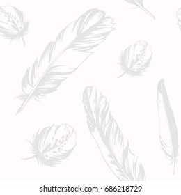 Seamless pattern of feathers
