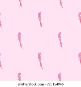 Seamless pattern with feathers. Abstract geometric wallpaper. Feather. Design Zentangle. Hand drawn feather with abstract patterns. Print for textiles, fabrics, polygraphy, posters. Zen art